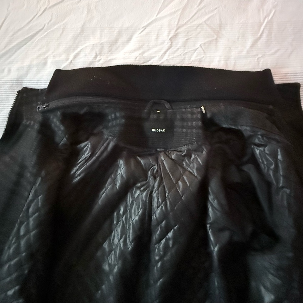 Rudsak Mens Black/charcoal Wool/Leather coat - Picture 11 of 15